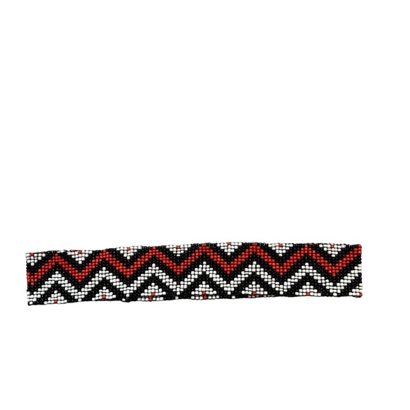Ladies Beaded Stretch‎ Belt One Size Red, White and Black main image 5